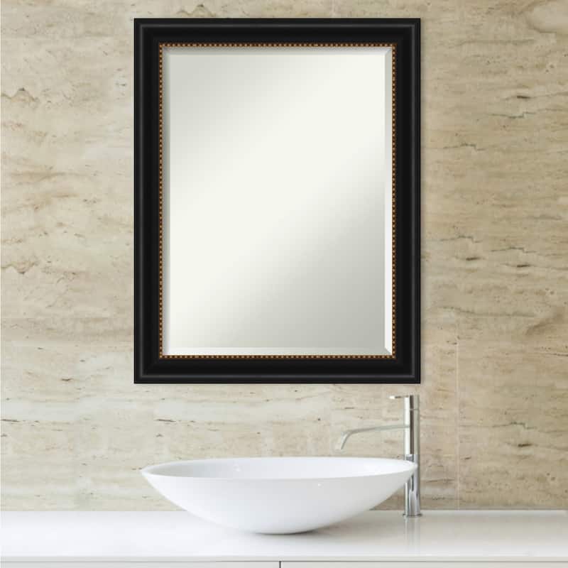 Beveled Bathroom Wall Mirror - Manhattan Black Frame - Manhattan Black
