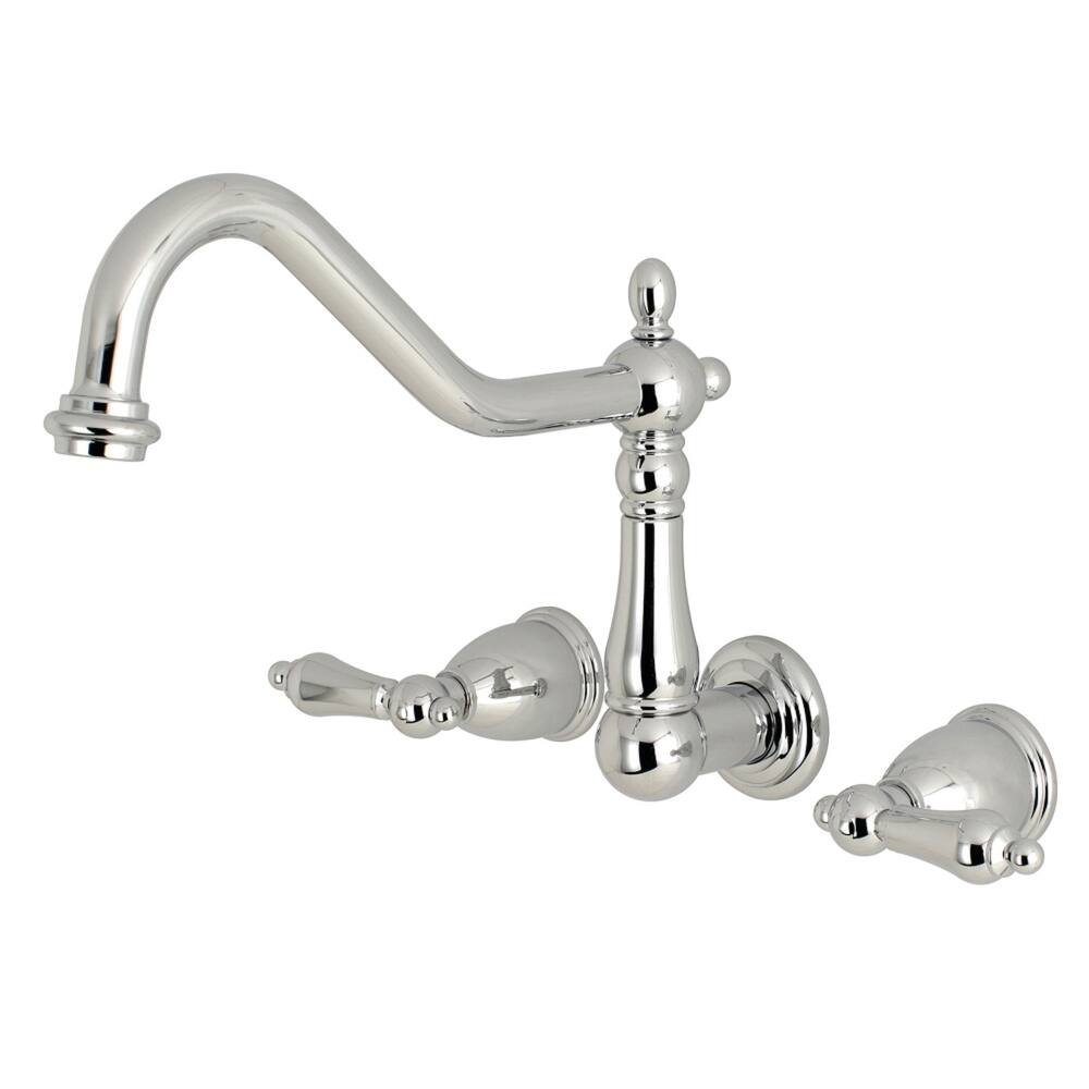 Heritage 3-Hole Wall Mount Roman Tub Faucet in Brushed Nickel
