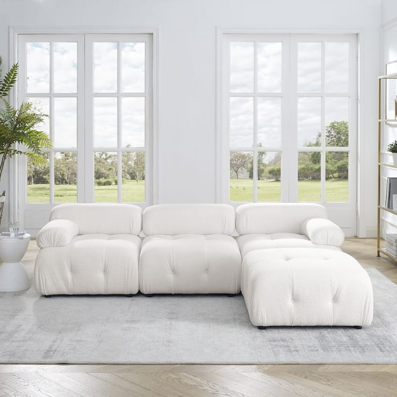 Abrihome Modular Sectional Sofa with Reversible Ottoman