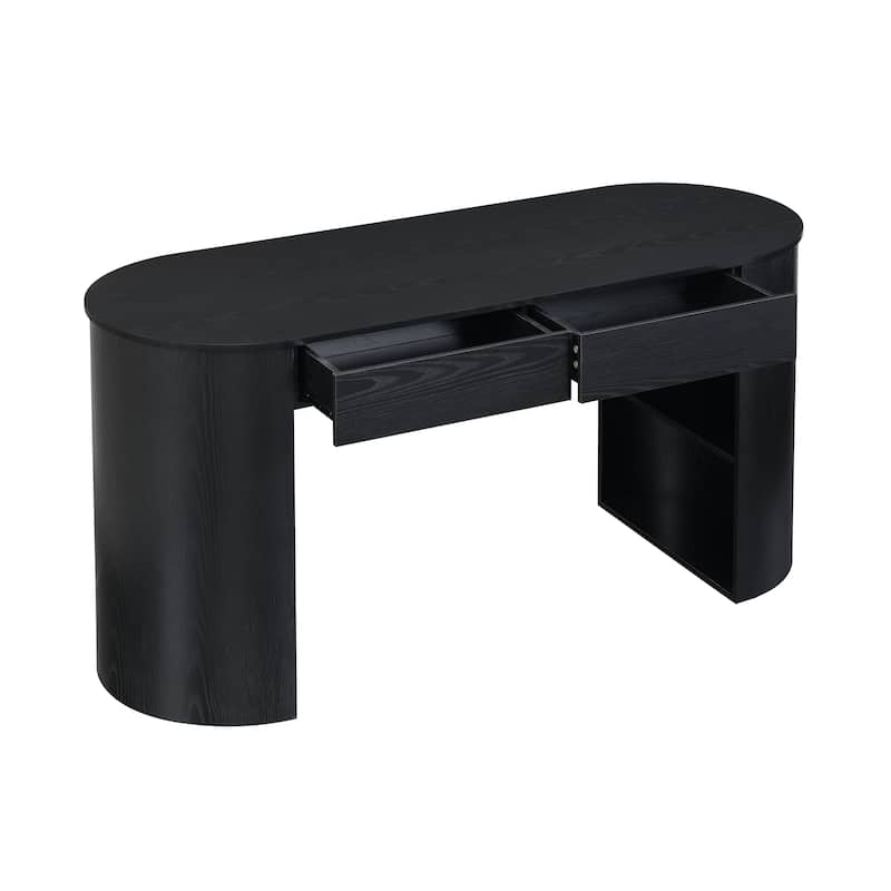 Christopher Knight Home - Quinnie Modern MDF Storage Writing Desk with Drawers and Open Shelves