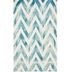 preview thumbnail 75 of 121, SAFAVIEH Dip Dye Marybeth Hand-tufted Wool Chevron Area Rug 4' x 6' - Ivory/Turquoise - Rectangle