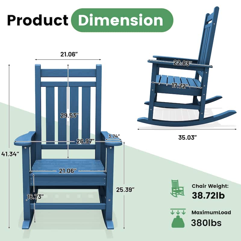 Modern High-Back Rocking Adirondack Chair All Weather