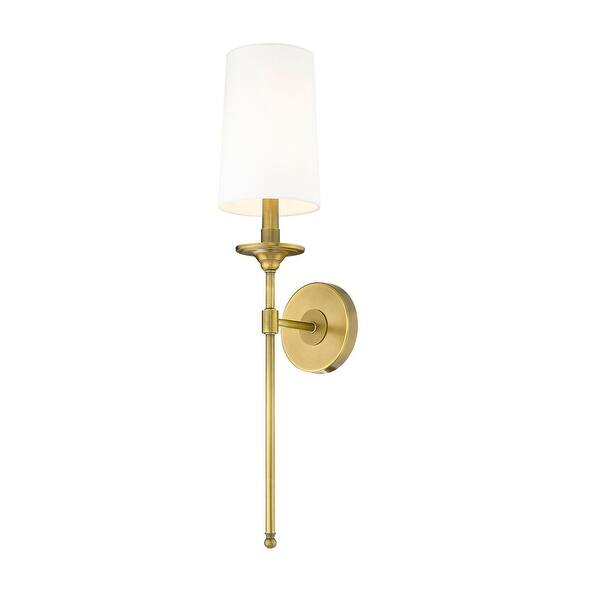 slide 2 of 5, Z-Lite 807-1S-WH Emily 26" Tall Wall Sconce Rubbed Brass