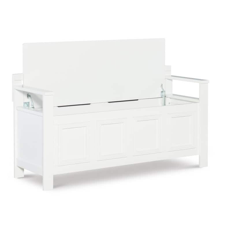 Talia Ivory Flip Top Storage Entryway Bench