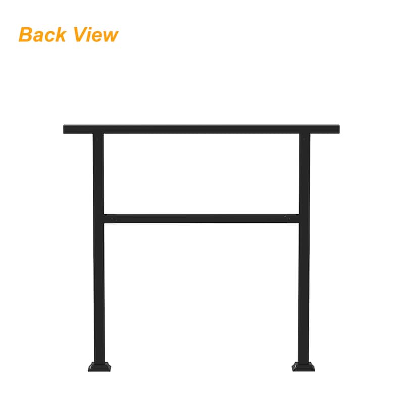 Wrought Iron Handrail 4-5Step Durable Stair Railing Indoor Outdoor Use