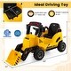 preview thumbnail 5 of 4, 12V Kids Ride On Construction Tractor w/ Music & Tail LED Lights