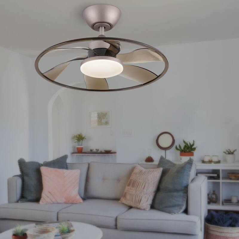 Light Pro 22 in. LED Indoor Coffee Smart Ceiling Fan with Remote Control