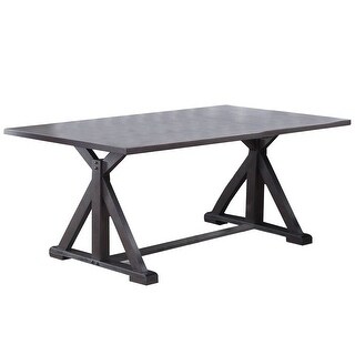 Razi 72 Inch Rectangular Dining Table, Classic Trestle Base, Tobacco ...