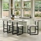 preview thumbnail 13 of 35, Corvus Caen Teddy Fabric Bar Stools with Wood Legs (Set of 2)