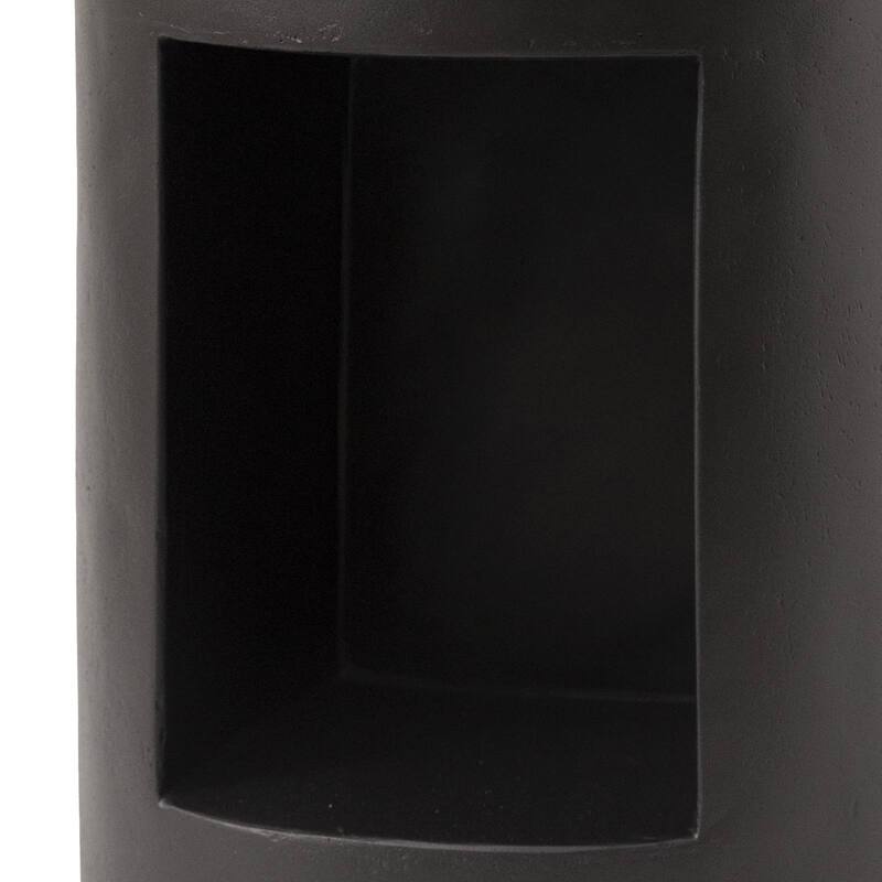 Nook 14" Wide Round Side Table in Fiberstone with Open Storage Compartment