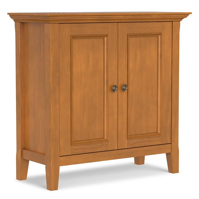 WYNDENHALL Halifax Solid Wood Transitional Low Storage Cabinet - 32"w x 14"d x 31" h