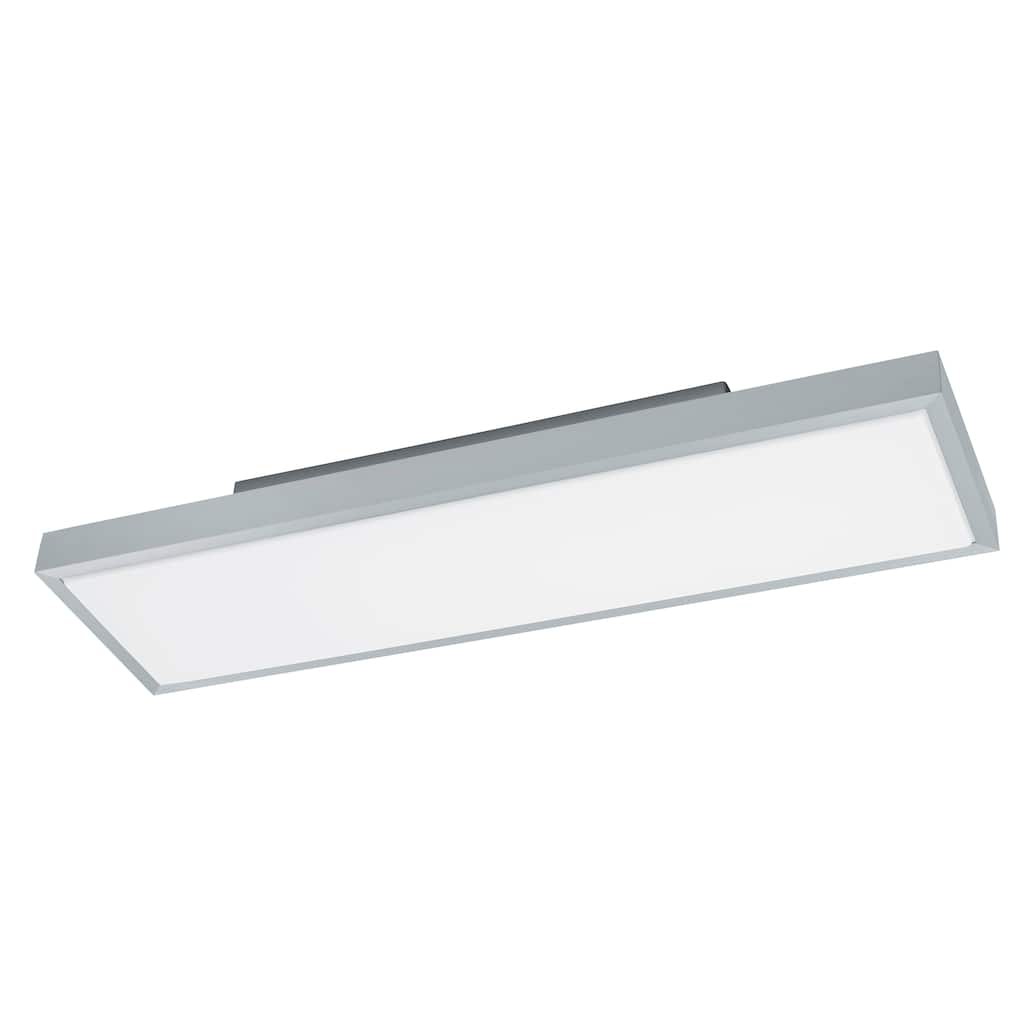 Eglo Idun 1 LED Ceiling Light with Brushed Aluminum Finish and White Plastic Shade