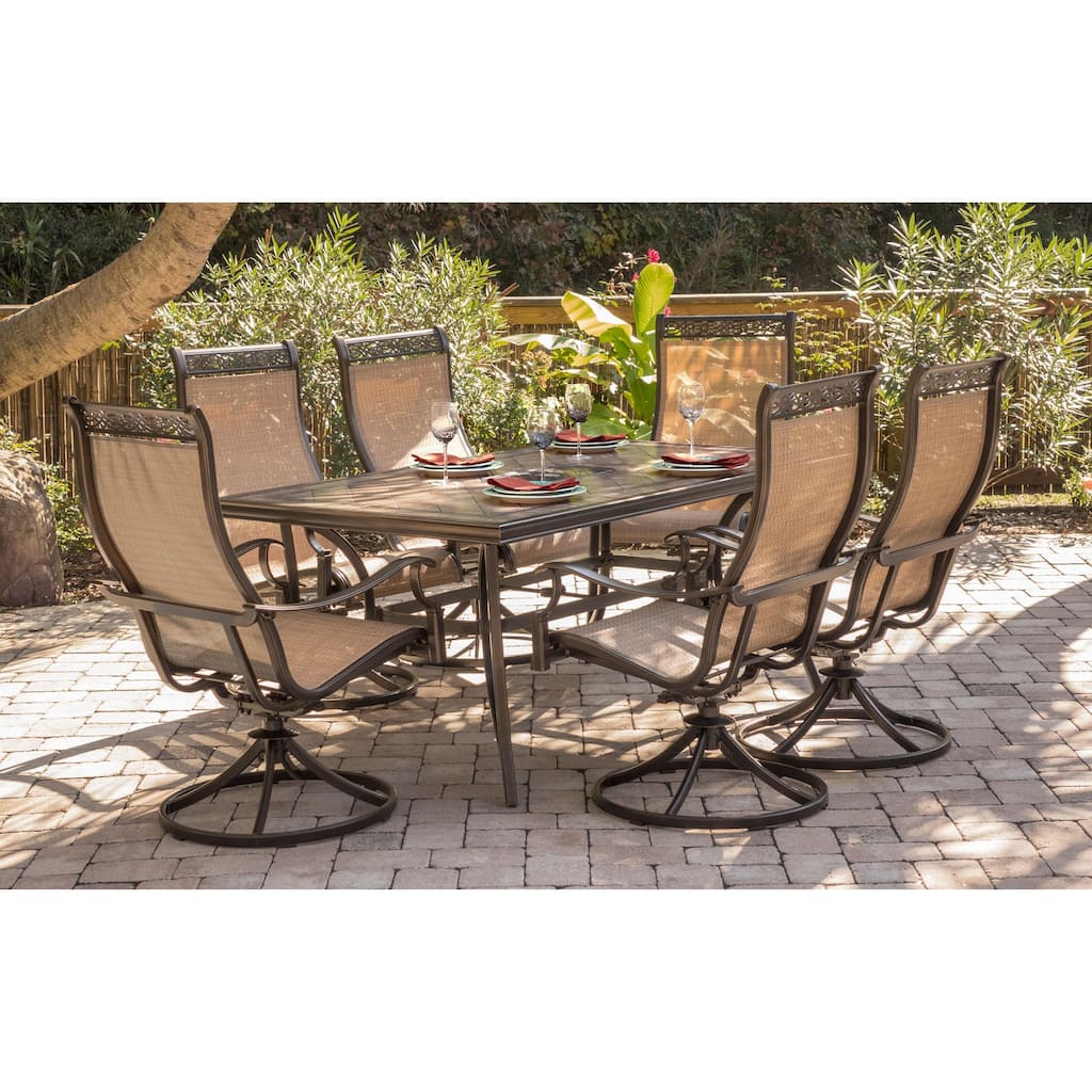 Hanover Monaco Tan Aluminum 7-piece Dining Set