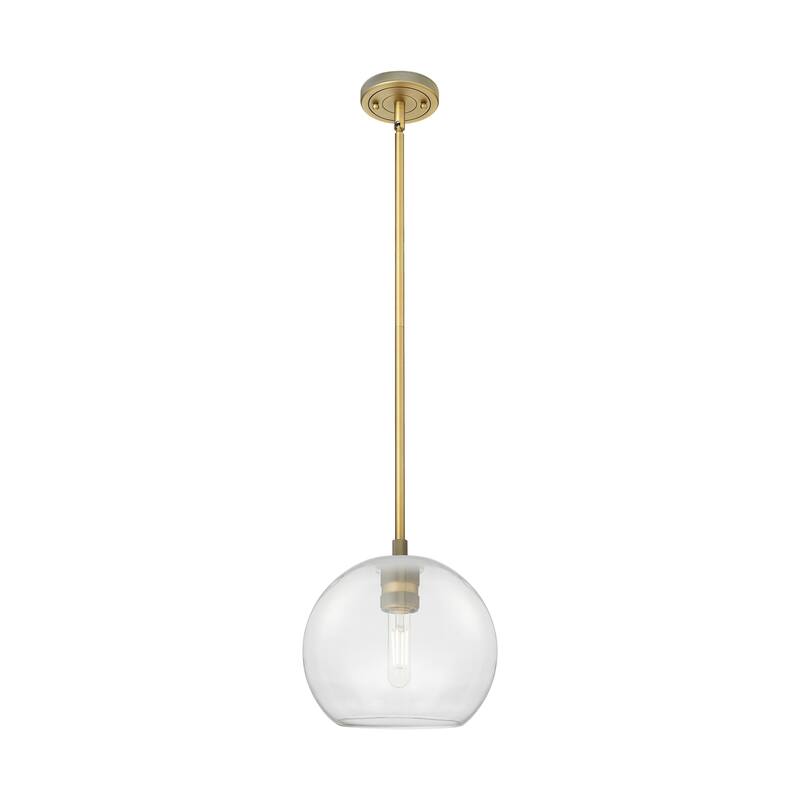 Innovations Lighting Downtown Urban - Crown Point - 1 Light 8" Athens Stem Hung Pendant - Clear/Brushed Brass