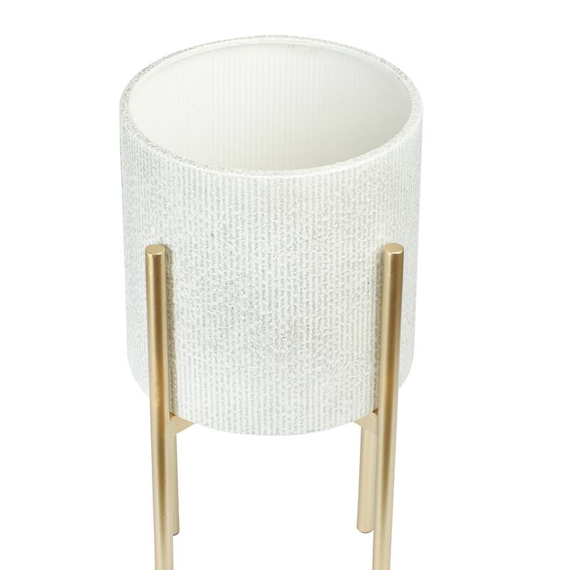 Embossed Metal Planters with Stand