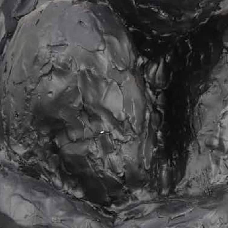 Roy Abstract Contemplative Man Figurine, Black Resin Art, 27 Inch