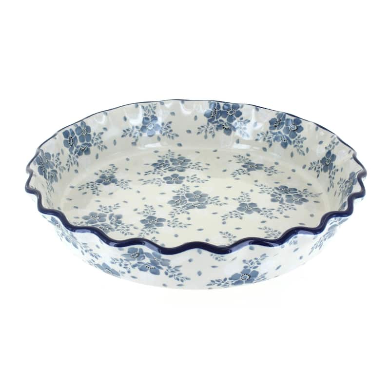 Blue Rose Polish Pottery 636 Ceramika Artystyczna Pie Plate
