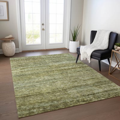 Machine Washable Indoor/ Outdoor Ombre Solid Chantille Rug