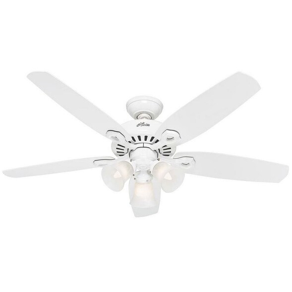 Hunter 53236 Builder Plus Ceiling Fan, 52", Snow White