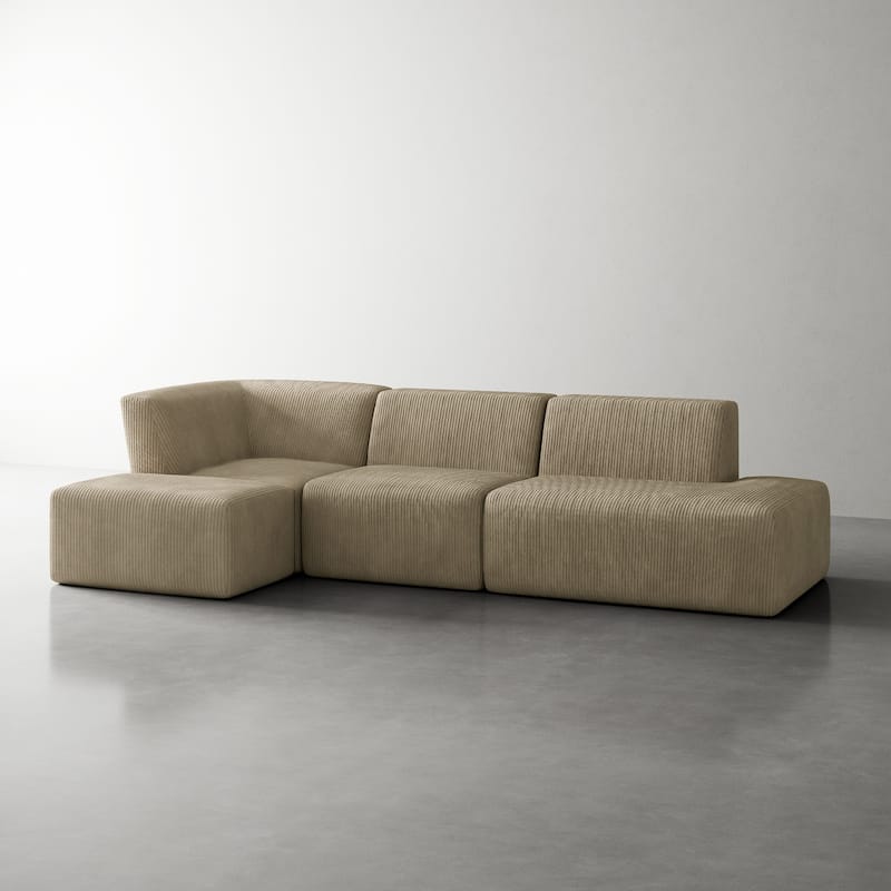 Oversized Corduroy Modular Sectional Fabric Sofa