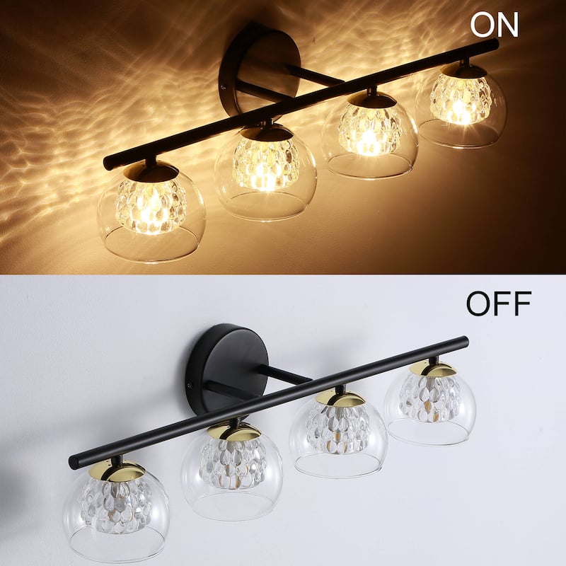 Bathroom Vanity Wall Sconce 4 Light Modern Crystal Glass