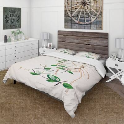 Designart 'Vintage London Plants IV' Farmhouse Duvet Cover Set