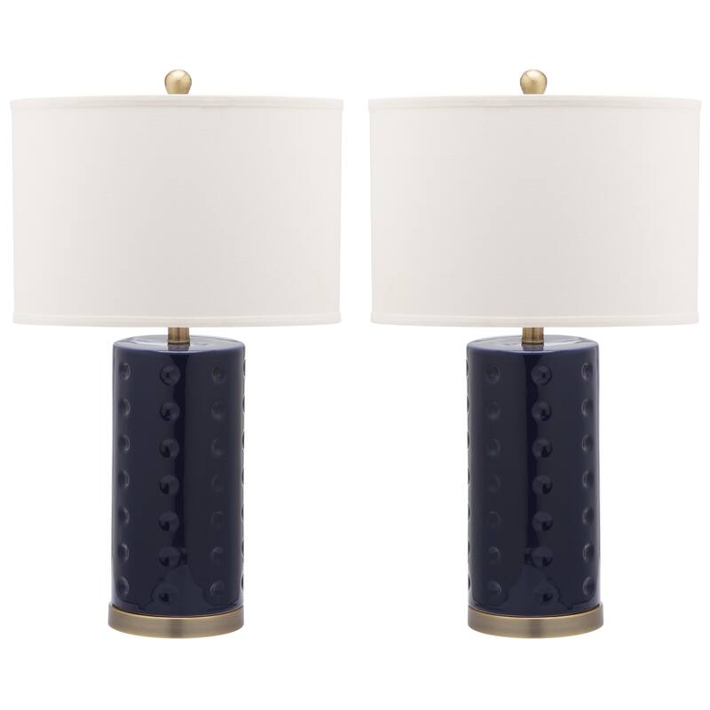 SAFAVIEH Lighting 26-inch Navy Roxanne Table Lamp (Set of 2)