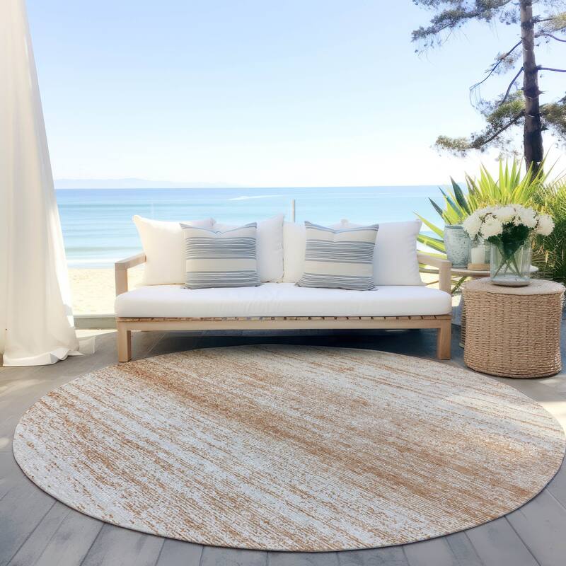 Machine Washable Indoor/ Outdoor Chantille Ombre Rug - Copper - 8' x 8'
