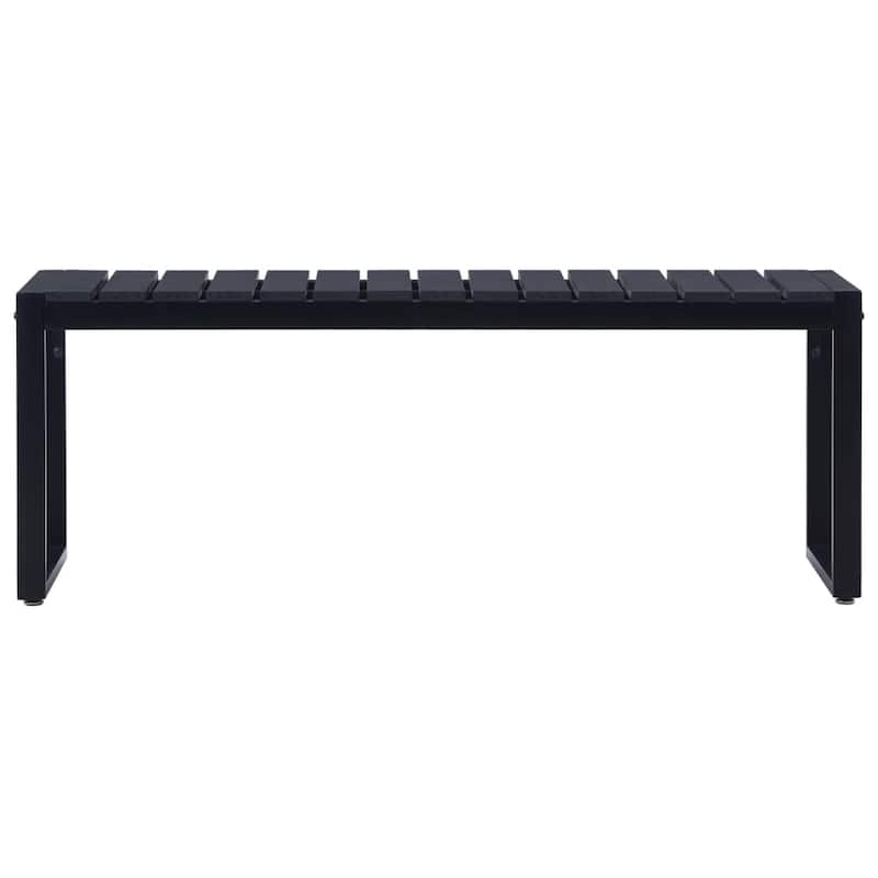 vidaXL Garden Bench Black PS board, iron 47.4 in Built Tough