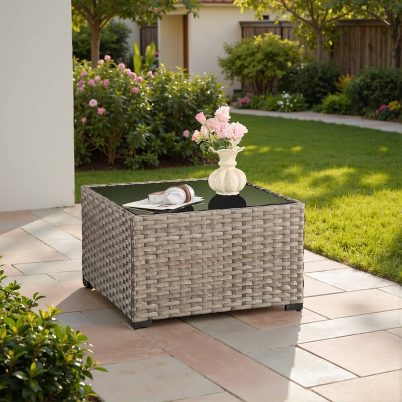​​OVIOS Square Umbrella Coffee Table​​ - Brown