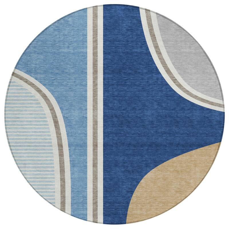 Machine Washable Indoor/ Outdoor Contemporary Keely Chantille Rug