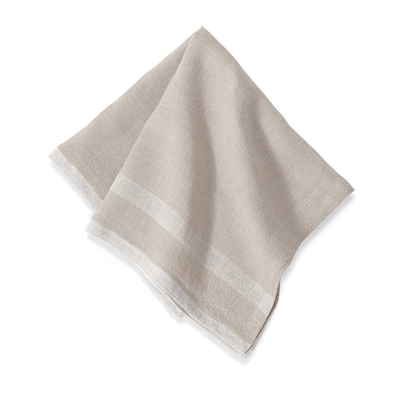 Caravan Laundered Linen Napkins - Set of 4 - Natural/White