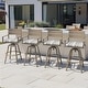 preview thumbnail 6 of 44, Outdoor Aluminum Swivel Patio Bar Stools with Sunbrella Fabric Cushion MILANO CHAR Cushion, 4PCS