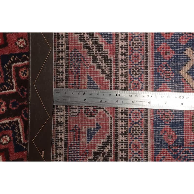 Hand Knotted Oriental 100% Wool Carpet Traditional Tribal Navy Blue & Blues Hamedan Area Rug - 6' 5'' X 3' 9''