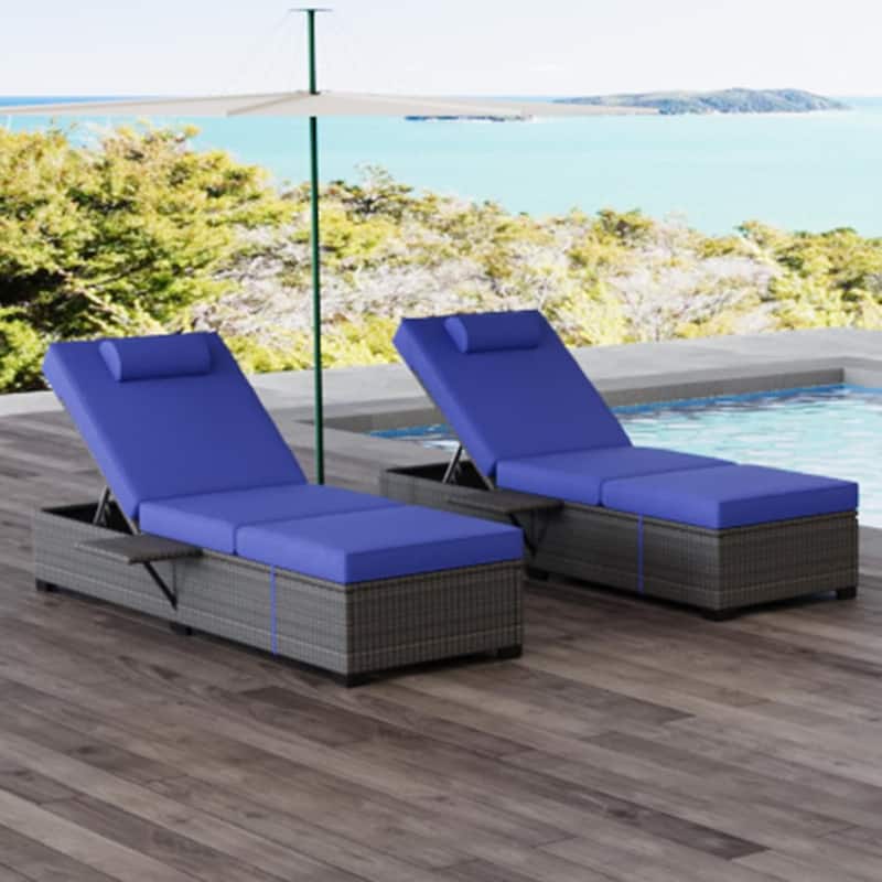 Chaise Lounge Chair Outdoor Set of 2