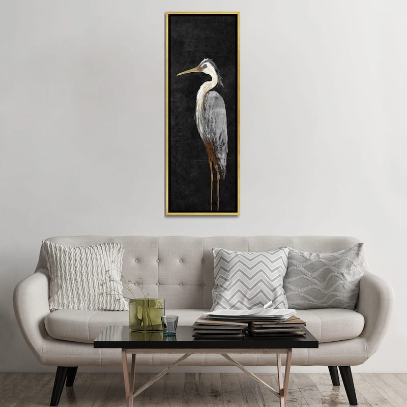 iCanvas "Heron on Black I" by Julie Derice Framed Canvas Print