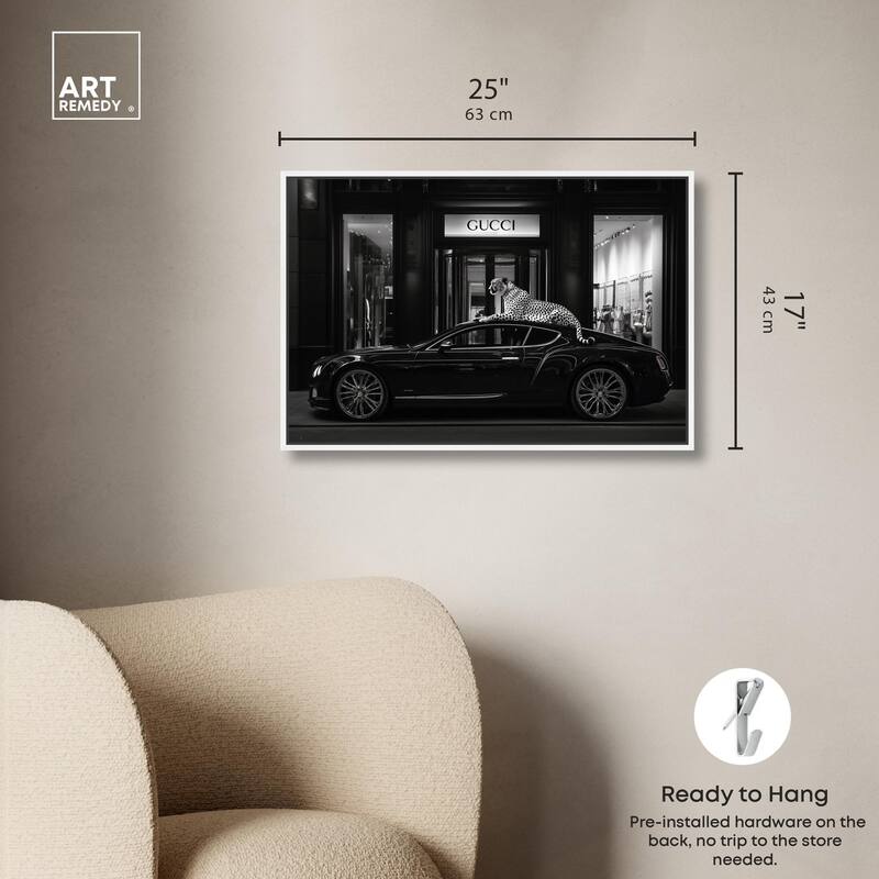 Cheetah and Sports Car Store Canvas by Art Remedy
