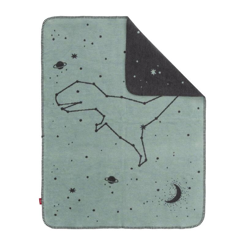 IBENA Star Sign Dinosaur in Space Children's Baby Blanket