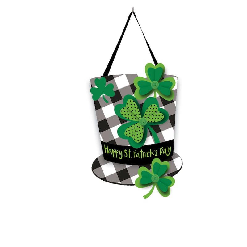 Plaid St. Patrick's Day Hat Door Decor