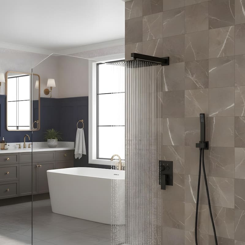 Modern Wall Mounted Dual Shower Head Shower Set