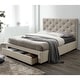 preview thumbnail 1 of 1, Furniture of America Malaer Modern Tufted 1-drawer Platform Bed Beige - California King