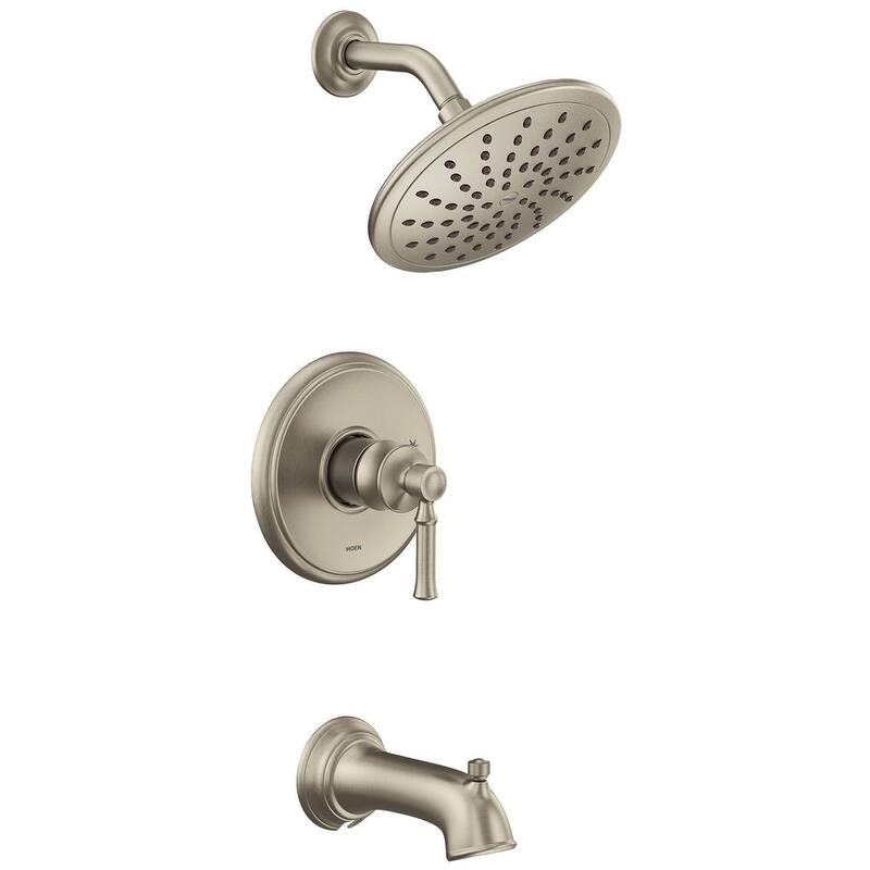 Moen Dartmoor Tub and Shower Trim Package with 1.75 GPM Single - Brushed Nickel
