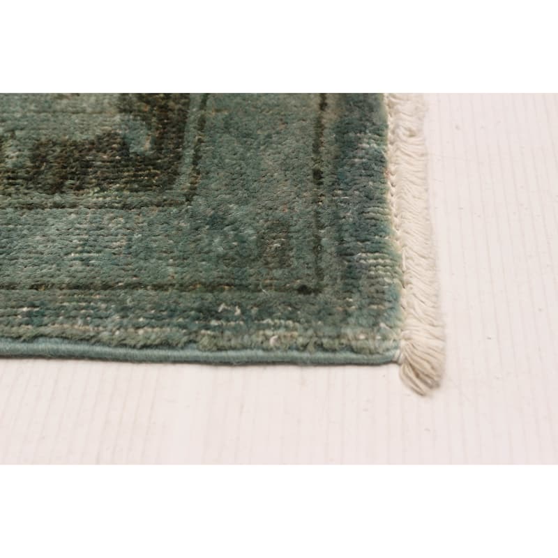 ECARPETGALLERY Hand-knotted Vibrance Teal Wool Rug - 6'1 x 9'1