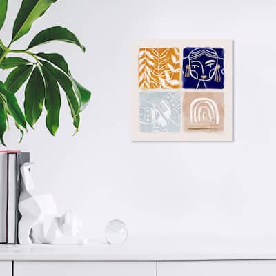 Wynwood Studio Canvas Abstract Fall Back Blue and Dark Blue Modern & Contemporary Wall Art Canvas Print