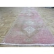 preview thumbnail 2 of 8, Hand Knotted Pink Oushak with Wool Oriental Rug (3'3" x 14'5") - 3'3" x 14'5"