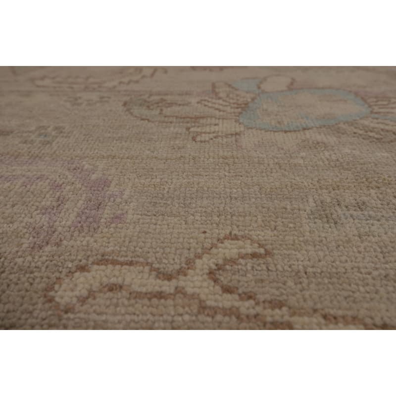 Oushak Turkish Area Rug Hand-Knotted Floral Wool Carpet - 8'1"x 9'6"