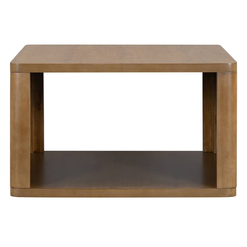 30.8" MDF Coffee Table with Half-Open Storage