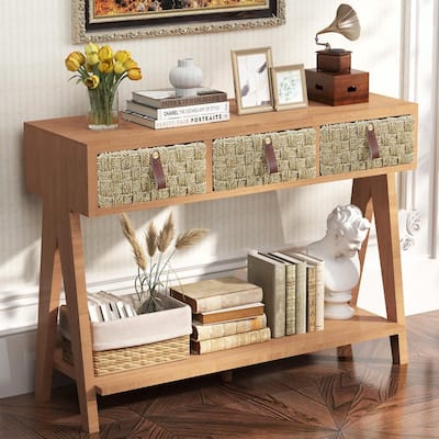 Mid-Century Modern Console Table with Storage