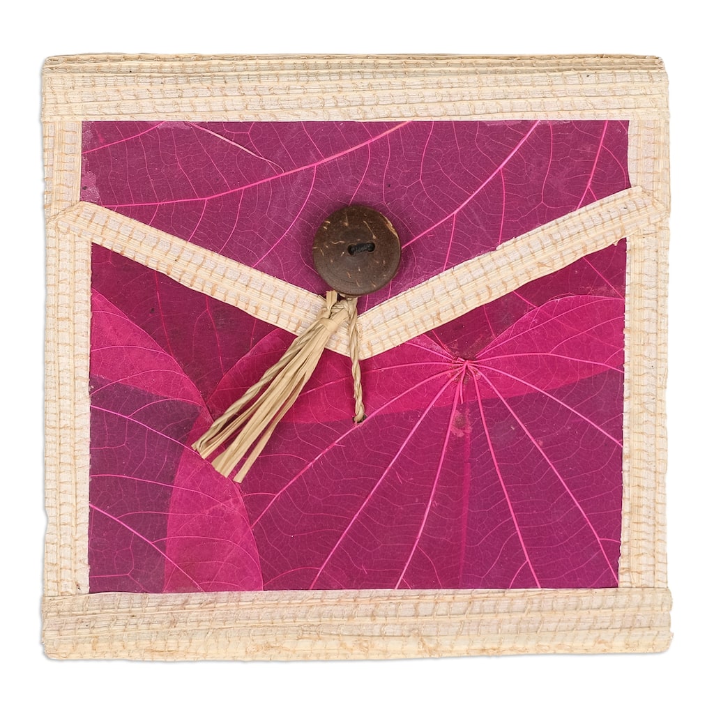 Novica Handmade My Pink Journey Natural Fiber Notebook