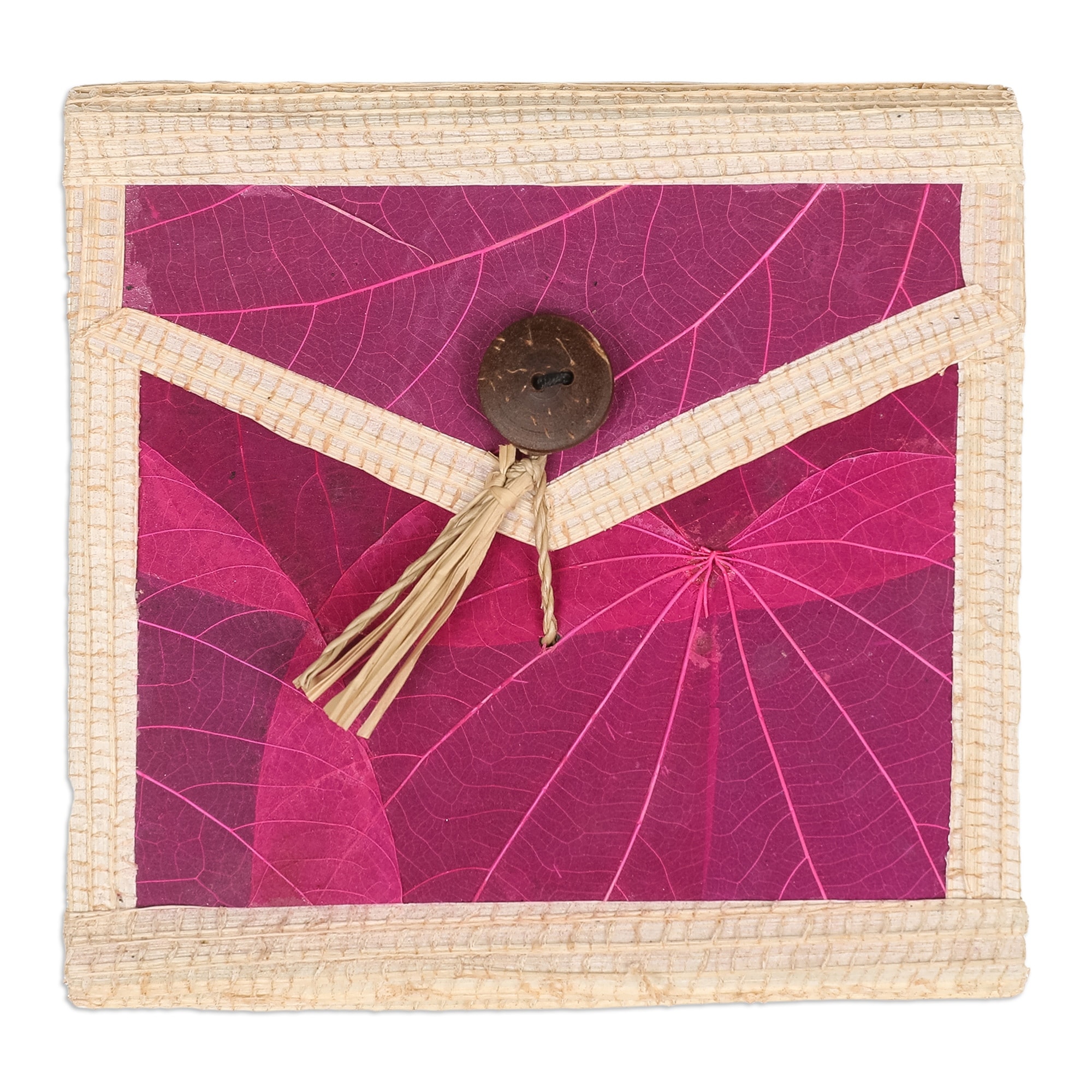 Novica Handmade My Pink Journey Natural Fiber Notebook